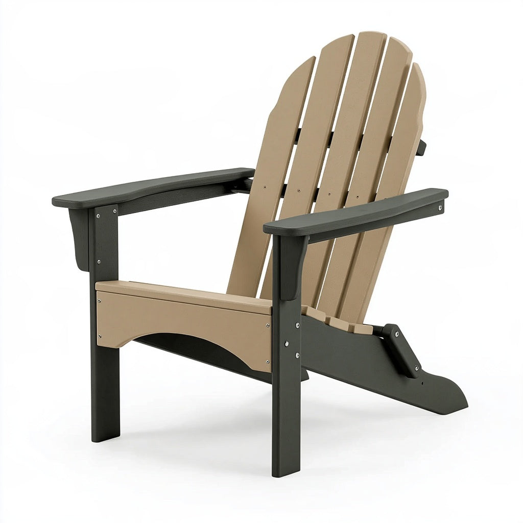 Adirondack Gartenstuhl 83 x 79 x 100 cm Kunststoff Beige Anthrazit klappbar