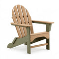Adirondack-Gartenstuhl 83 x 79 x 98 cm aus Kunststoff Beige/Olive mit hoher Rückenlehne