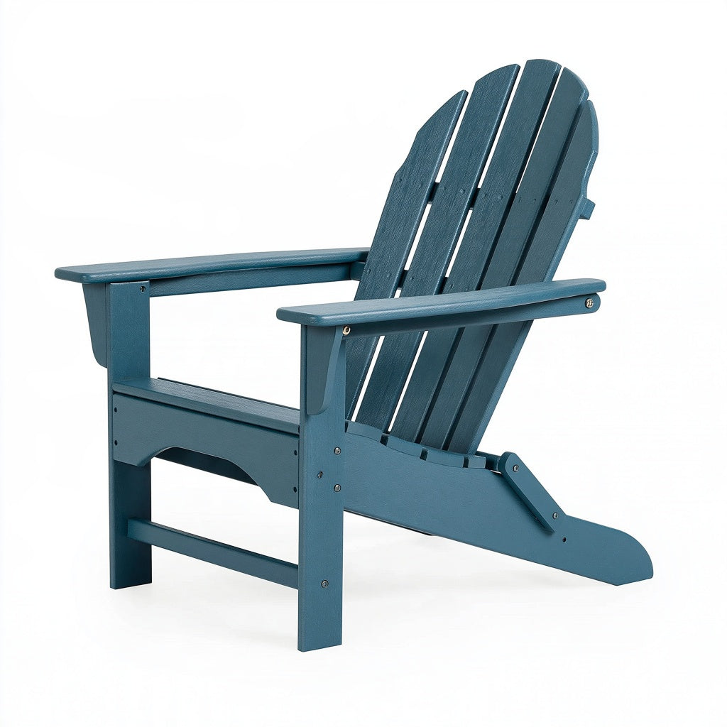 Adirondack-Gartenstuhl 80 x 75 x 98 cm aus Kunststoff in Petrolblau für Terrasse mit hoher Rückenlehne