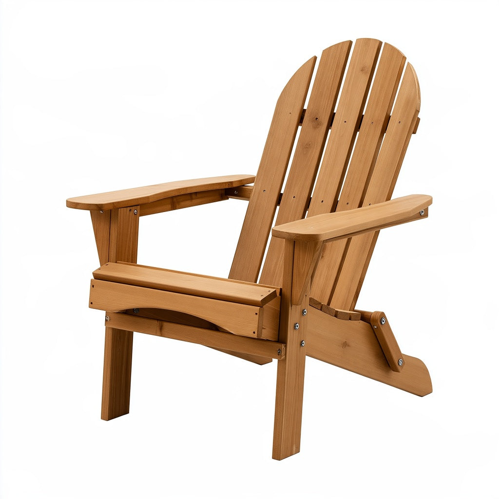 Adirondack Gartenstuhl 83 x 80 x 95 cm aus Holz Naturbraun mit breiten Armlehnen
