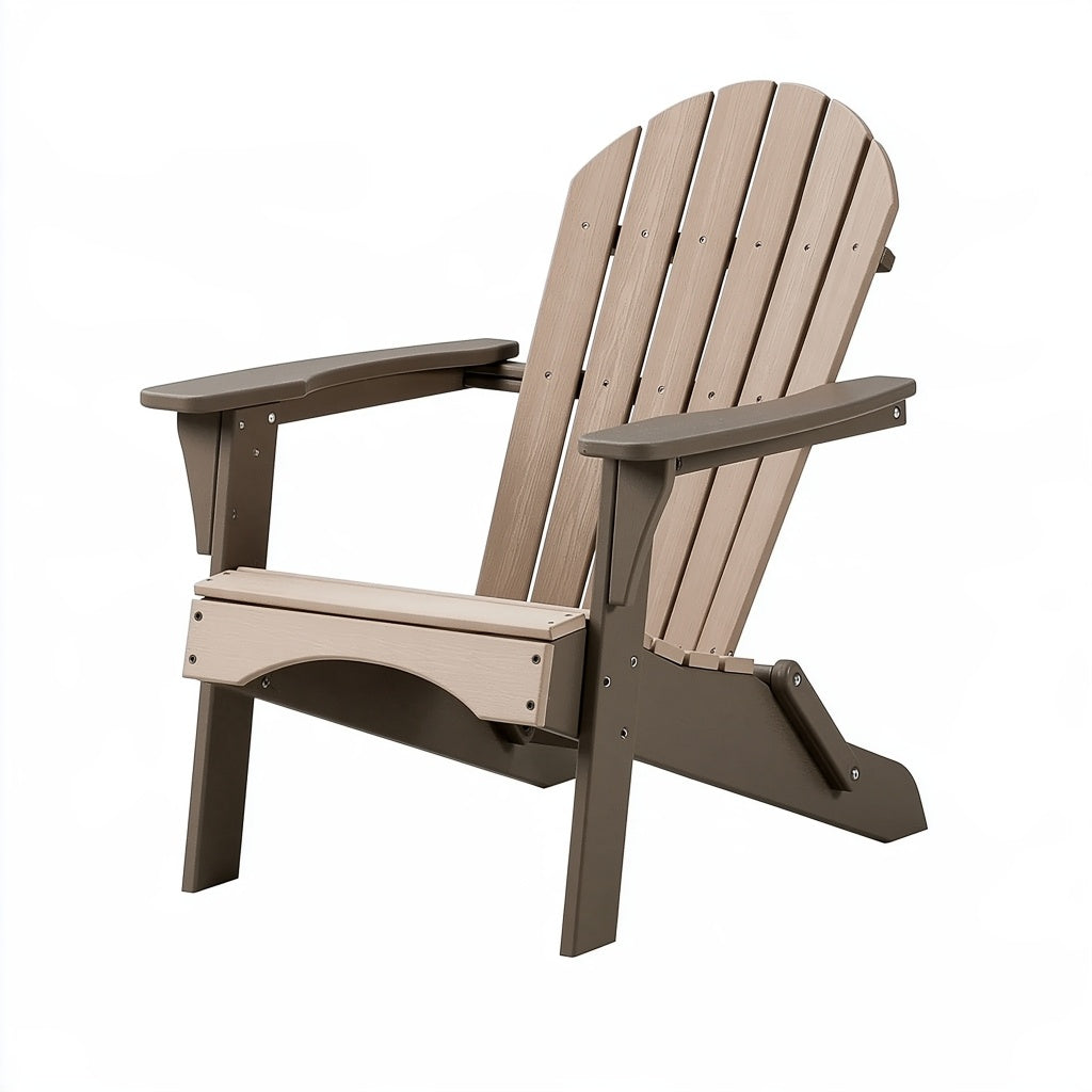 Adirondack-Gartenstuhl 84 x 78 x 98 cm Kunststoff Taupe Dunkelbraun mit Armlehnen