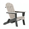 Adirondack-Gartenstuhl 83 x 80 x 98 cm Kunststoff Beige Anthrazit mit verstellbarer Rückenlehne