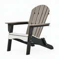Adirondack Klappstuhl 83 x 80 x 98 cm aus Kunststoff Grau Schwarz Weiß für Garten und Terrasse