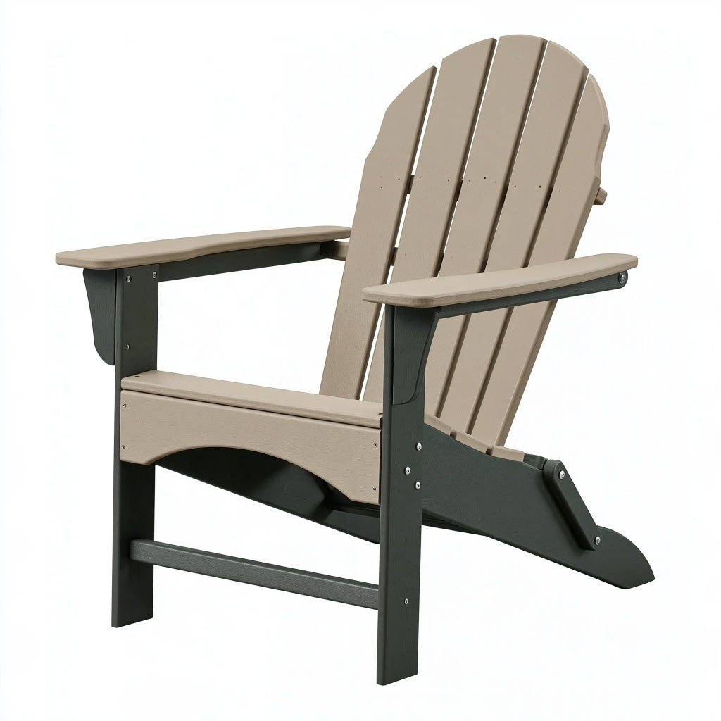 Adirondack Gartenstuhl 83 x 76 x 98 cm aus Kunststoff in Taupe Anthrazit mit hoher Rückenlehne
