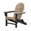 Adirondack Gartenstuhl 83 x 80 x 97 cm Kunststoff Beige Schwarz mit breiten Armlehnen