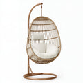 Hängesessel 105 x 105 x 195 cm aus Rattan und Metall in Naturbraun mit Standfuß