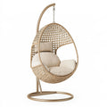 Hängesessel 105 x 105 x 195 cm Natur Rattan Metall Freistehend Boho