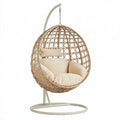 Hängesessel 105 cm Natur Rattan mit Stahlgestell im Boho-Stil
